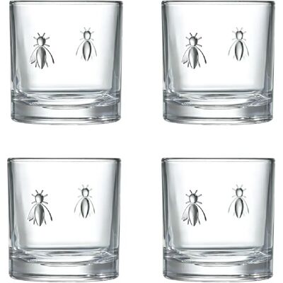 La Rochere Boite de 4 verres à whisky Abeille 32 cl - Publicité La Rochere Boite de 4 verres à whisky Abeille 32 cl - Publicité