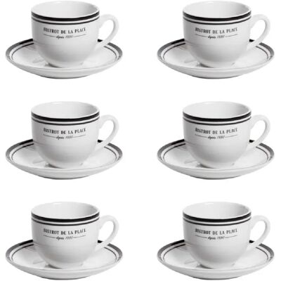 Table Passion Tasse avec soucoupe Bistrot 22 cl (lot de 6) - Publicité Table Passion Tasse avec soucoupe Bistrot 22 cl (lot de 6) - Publicité