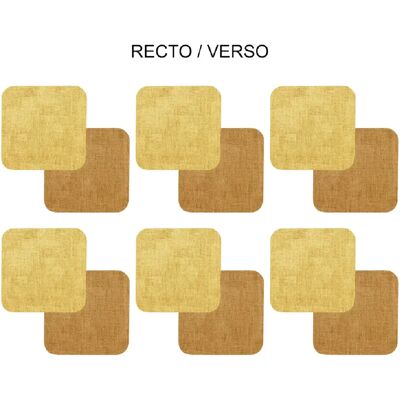 Table Passion Set de 6 dessous de verre carré jaune moutarde - Publicité Table Passion Set de 6 dessous de verre carré jaune moutarde - Publicité