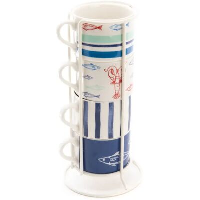 Amadeus Coffret 4 tasses déjeuner Ariel - Publicité Amadeus Coffret 4 tasses déjeuner Ariel - Publicité