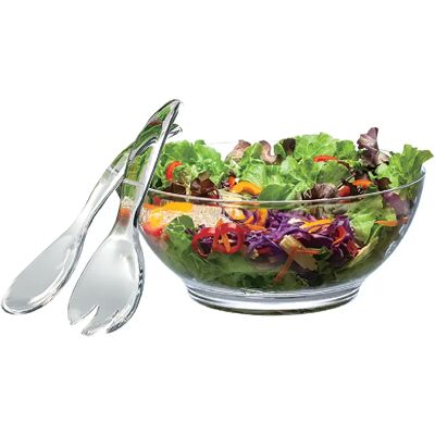 Saladier Rond en Plastique Transparent Table Passion - 32cm + Couverts - Publicité Saladier Rond en Plastique Transparent Table Passion - 32cm + Couverts - Publicité