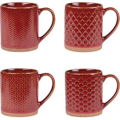 Table Passion Coffret de 4 mugs Jaspe rouge 35 cl - Publicité Table Passion Coffret de 4 mugs Jaspe rouge 35 cl - Publicité