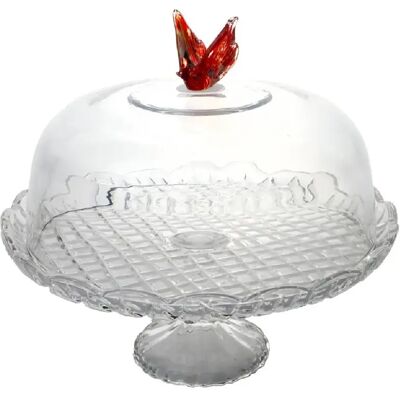 Table Passion Cloche sur pied Papillon en verre 30 cm - Publicité Table Passion Cloche sur pied Papillon en verre 30 cm - Publicité