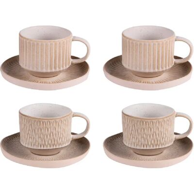 Table Passion Coffret de 4 tasses avec sous tasses Miyaki 18 cl - Publicité Table Passion Coffret de 4 tasses avec sous tasses Miyaki 18 cl - Publicité