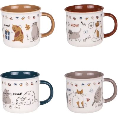 Table Passion Coffret de 4 mugs Chat 35 cl - Publicité Table Passion Coffret de 4 mugs Chat 35 cl - Publicité