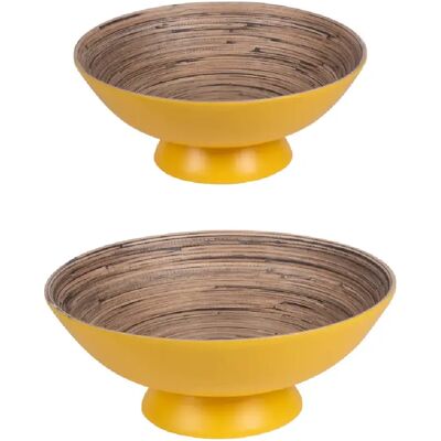 Table Passion Set de 2 coupes sur pied Bambou jaunes 30 et 25 cm - Publicité Table Passion Set de 2 coupes sur pied Bambou jaunes 30 et 25 cm - Publicité