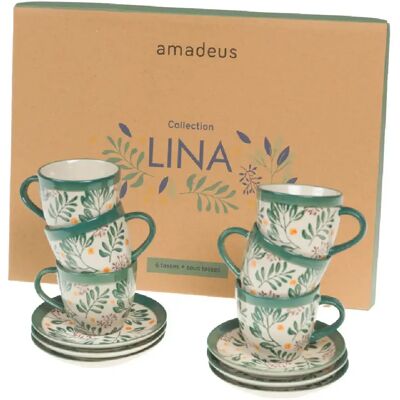 Amadeus Coffret 6 tasses Lina - Publicité Amadeus Coffret 6 tasses Lina - Publicité