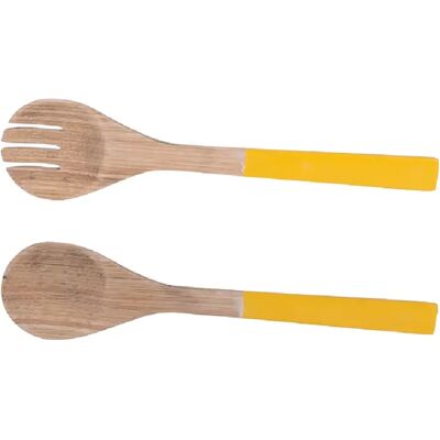 Table Passion Couvert à salade Bambou jaune 27,5 cm - Publicité Table Passion Couvert à salade Bambou jaune 27,5 cm - Publicité