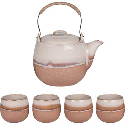 Table Passion Coffret théière 0,8L avec 4 gobelets camel - Publicité Table Passion Coffret théière 0,8L avec 4 gobelets camel - Publicité