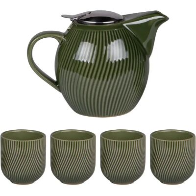 Table Passion Coffret théière 0,9L avec 4 gobelets Mao vert - Publicité Table Passion Coffret théière 0,9L avec 4 gobelets Mao vert - Publicité