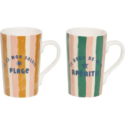 Table Passion Coffret de 2 mugs Beach Club 42 cl - Publicité Table Passion Coffret de 2 mugs Beach Club 42 cl - Publicité