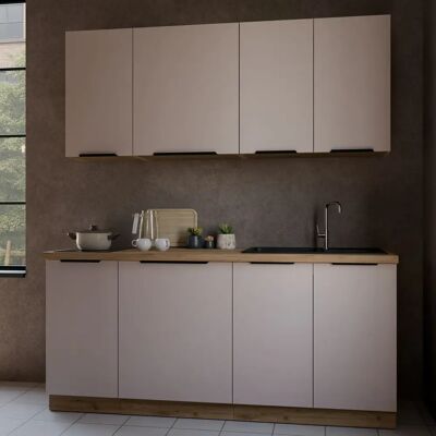 JLC KREATION Cuisine complète moderne beige et bois 180cm ELISA - Publicité JLC KREATION Cuisine complète moderne beige et bois 180cm ELISA - Publicité