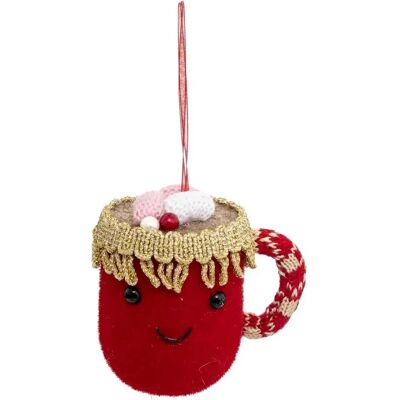 ATMOSPHERA Sujet de Noël Déco Mug Chocolat 10cm Rouge - Publicité ATMOSPHERA Sujet de Noël Déco Mug Chocolat 10cm Rouge - Publicité