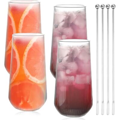 Vendos85 Set de 4 Verres à Latte Macchiato 500ml avec Agitateurs - Publicité Vendos85 Set de 4 Verres à Latte Macchiato 500ml avec Agitateurs - Publicité