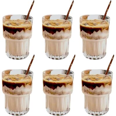 Vendos85 Lot de 6 Verres Latte Macchiato 320 ml – Design Vintage - Publicité Vendos85 Lot de 6 Verres Latte Macchiato 320 ml – Design Vintage - Publicité
