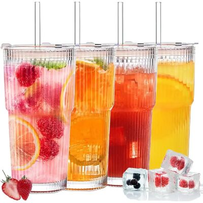 Vendos85 Verres avec Couvercle & Paille Étanche – Lot Multifonction - Publicité Vendos85 Verres avec Couvercle & Paille Étanche – Lot Multifonction - Publicité