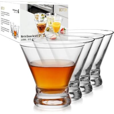 Vendos85 Verres à martini sans pied 236 ml – Élégance moderne - Publicité Vendos85 Verres à martini sans pied 236 ml – Élégance moderne - Publicité