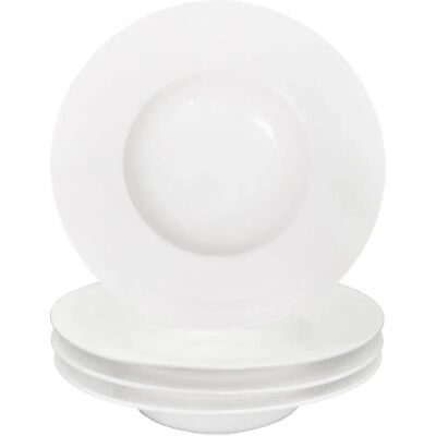 Vendos85 Lot de 4 bols à pâtes en porcelaine – 25,5?cm, blanc - Publicité Vendos85 Lot de 4 bols à pâtes en porcelaine – 25,5?cm, blanc - Publicité