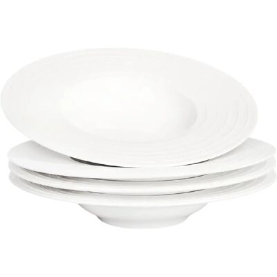 Vendos85 Lot de 4 bols à pâtes en porcelaine 28,8?cm - Publicité Vendos85 Lot de 4 bols à pâtes en porcelaine 28,8?cm - Publicité