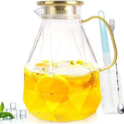 Vendos85 Pichet en Verre 3L avec Couvercle - Publicité Vendos85 Pichet en Verre 3L avec Couvercle - Publicité