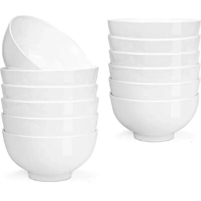 Vendos85 Lot de 12 bols en porcelaine 300 ml – empilables et sûrs - Publicité Vendos85 Lot de 12 bols en porcelaine 300 ml – empilables et sûrs - Publicité