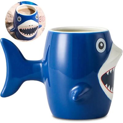 Vendos85 Tasse Requin Bleu 3D 450 ml – Céramique Fantaisie - Publicité Vendos85 Tasse Requin Bleu 3D 450 ml – Céramique Fantaisie - Publicité