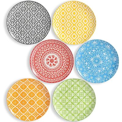 Vendos85 Set 6 Assiettes Plates en Céramique 25 cm - Publicité Vendos85 Set 6 Assiettes Plates en Céramique 25 cm - Publicité