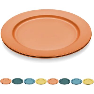 Vendos85 Ensemble 8 assiettes incassables en plastique orange - Publicité Vendos85 Ensemble 8 assiettes incassables en plastique orange - Publicité