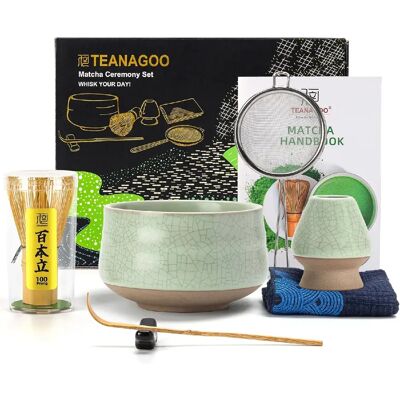 Vendos85 Set de cérémonie du thé matcha japonais 7 pièces vert - Publicité Vendos85 Set de cérémonie du thé matcha japonais 7 pièces vert - Publicité
