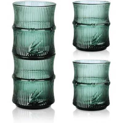 Vendos85 Tasses en Verre Empilables Bambou – Vert Vintage 260 ml - Publicité Vendos85 Tasses en Verre Empilables Bambou – Vert Vintage 260 ml - Publicité