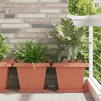 vidaXL Plateau carré à fleurs 24 pc Rouge brique 36 x 36 x 3 cm - Publicité vidaXL Plateau carré à fleurs 24 pc Rouge brique 36 x 36 x 3 cm - Publicité