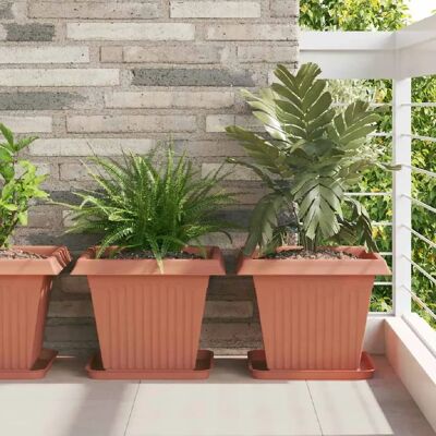 vidaXL Plateau carré à fleurs 24 pcs Rouge brique 32 x 32 x 2,5 cm - Publicité vidaXL Plateau carré à fleurs 24 pcs Rouge brique 32 x 32 x 2,5 cm - Publicité