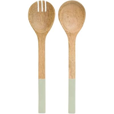Secret De Gourmet Lot de 2 Couverts à Salade en Bois Inaya 30cm Vert - Publicité Secret De Gourmet Lot de 2 Couverts à Salade en Bois Inaya 30cm Vert - Publicité