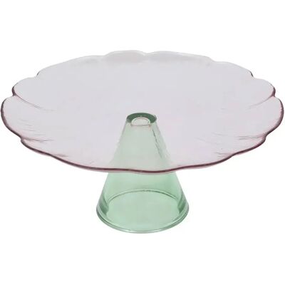 Secret De Gourmet Présentoir à Gâteaux en Verre Fleur 28cm Rose & Vert - Publicité Secret De Gourmet Présentoir à Gâteaux en Verre Fleur 28cm Rose & Vert - Publicité