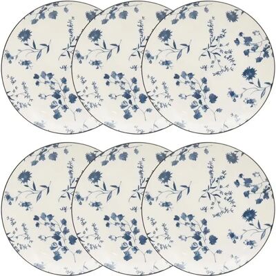Secret De Gourmet Lot de 6 Assiettes à Dessert Umami Fleur 19cm Bleu - Publicité Secret De Gourmet Lot de 6 Assiettes à Dessert Umami Fleur 19cm Bleu - Publicité