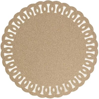 Paris Prix Set de Table Rond à Paillettes Guirlande 38cm Or - Publicité Paris Prix Set de Table Rond à Paillettes Guirlande 38cm Or - Publicité