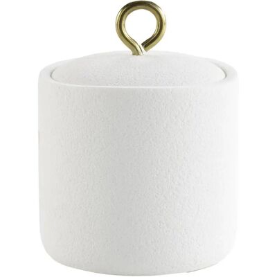 Paris Prix Pot à Cotons en Résine Aquamarbre 13cm Blanc - Publicité Paris Prix Pot à Cotons en Résine Aquamarbre 13cm Blanc - Publicité