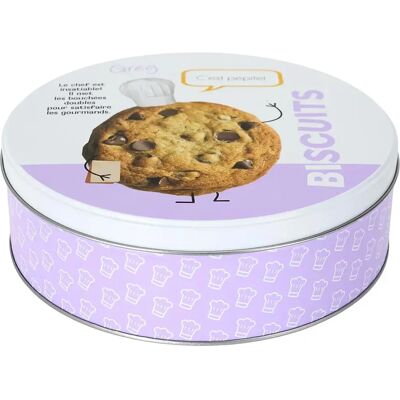Paris Prix Boîte à Biscuits en Métal Ludique 22cm Violet - Publicité Paris Prix Boîte à Biscuits en Métal Ludique 22cm Violet - Publicité