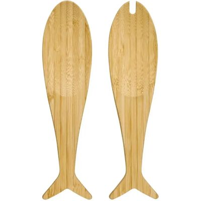 Secret De Gourmet Lot de 2 Couverts à Salade Océania 25cm Naturel - Publicité Secret De Gourmet Lot de 2 Couverts à Salade Océania 25cm Naturel - Publicité