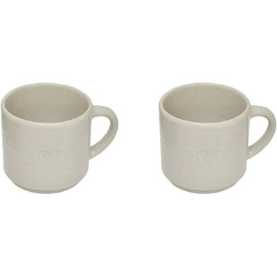 Secret De Gourmet Lot de 2 Mugs en Céramique Adèle 42cl Blanc - Publicité Secret De Gourmet Lot de 2 Mugs en Céramique Adèle 42cl Blanc - Publicité