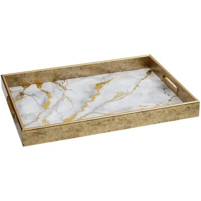 ATMOSPHERA Plateau de Service Déco Calvi 44cm Blanc - Publicité ATMOSPHERA Plateau de Service Déco Calvi 44cm Blanc - Publicité