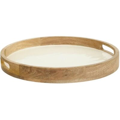 Secret De Gourmet Plateau de Service en Bois Inaya 38cm Blanc - Publicité Secret De Gourmet Plateau de Service en Bois Inaya 38cm Blanc - Publicité