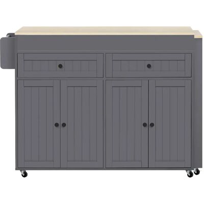 STILVORA Îlot de cuisine 112-180,5/45/92,2 cm gris naturel en MDF à plateau extensible - Publicité STILVORA Îlot de cuisine 112-180,5/45/92,2 cm gris naturel en MDF à plateau extensible - Publicité