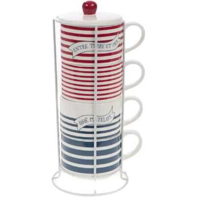 Amadeus Coffret 4 tasses marinière - Publicité Amadeus Coffret 4 tasses marinière - Publicité