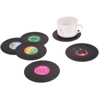 Eurowebbiz Sous-verres en Vinyle - Lot de 6 - Protège la Table - Publicité Eurowebbiz Sous-verres en Vinyle - Lot de 6 - Protège la Table - Publicité