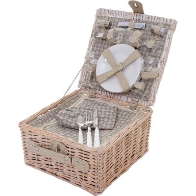 Decoshop26 Panier pique-nique 4 personnes - Beige - Publicité Decoshop26 Panier pique-nique 4 personnes - Beige - Publicité