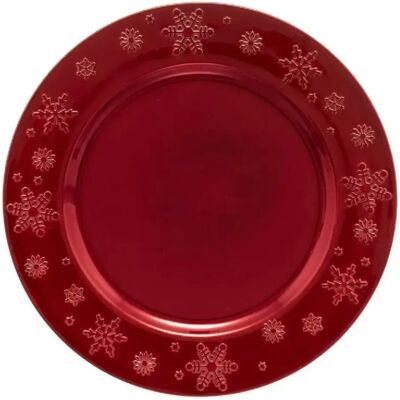 Générique Assiette de Présentation Flocon - Rouge - Publicité Générique Assiette de Présentation Flocon - Rouge - Publicité