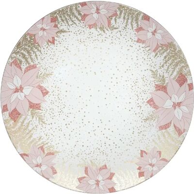 ATMOSPHERA Lot de 12 dessous d'assiette Fleur D.33 cm - Rose et or - Publicité ATMOSPHERA Lot de 12 dessous d'assiette Fleur D.33 cm - Rose et or - Publicité