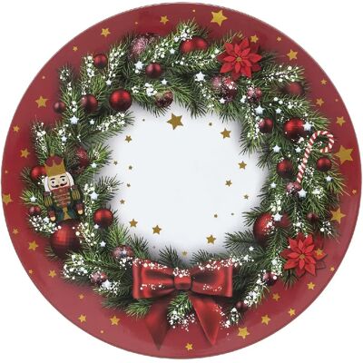 ATMOSPHERA Lot de 12 dessous d'assiette Couronne de Noël D. 33 cm - Rouge - Publicité ATMOSPHERA Lot de 12 dessous d'assiette Couronne de Noël D. 33 cm - Rouge - Publicité
