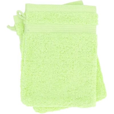 Linnea lot de 2 gants de toilette LUXOR - Vert - Publicité Linnea lot de 2 gants de toilette LUXOR - Vert - Publicité